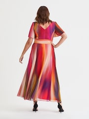 Scarlett & Jo Pink Ombre Curve Isabelle Angel Sleeve Maxi Dress - Image 4 of 4