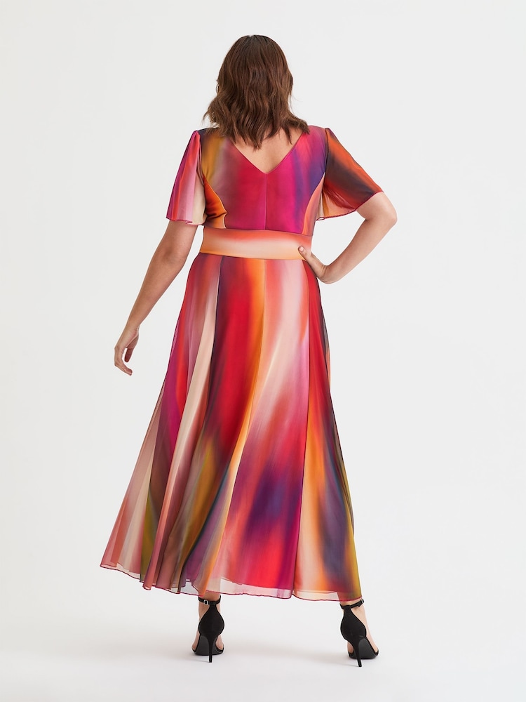 Scarlett & Jo Pink Ombre Curve Isabelle Angel Sleeve Maxi Dress - Image 4 of 4