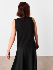 Whistles Black Lucy Button Front Knit Tank - Image 2 of 5