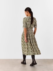 Whistles White Petite Abstract Squares Midi Dress - Image 2 of 5