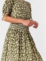 Whistles White Petite Abstract Squares Midi Dress - Image 5 of 5