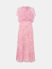 Whistles Pink Dashed Brush Marks Midi Dress - Image 5 of 5