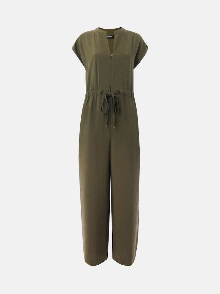 Verde - Whistles Petite Sleeveless Drawstring Jumpsuit - Imagen 5 de 5
