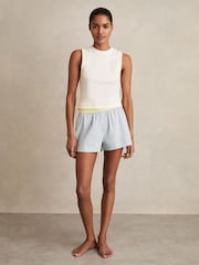 Reiss White Lea Stretch-Cotton Ribbed Vest - Image 1 of 6