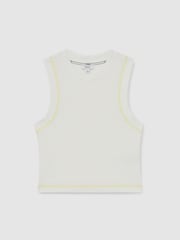 Reiss White Lea Stretch-Cotton Ribbed Vest - Image 2 of 6