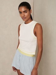 Reiss White Lea Stretch-Cotton Ribbed Vest - Image 3 of 6