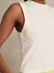 Reiss White Lea Stretch-Cotton Ribbed Vest - Image 4 of 6