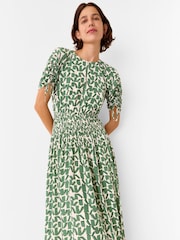 Whistles White Abstract Squares Midi Dress - Image 4 of 5