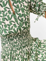 Whistles White Abstract Squares Midi Dress - Image 5 of 5