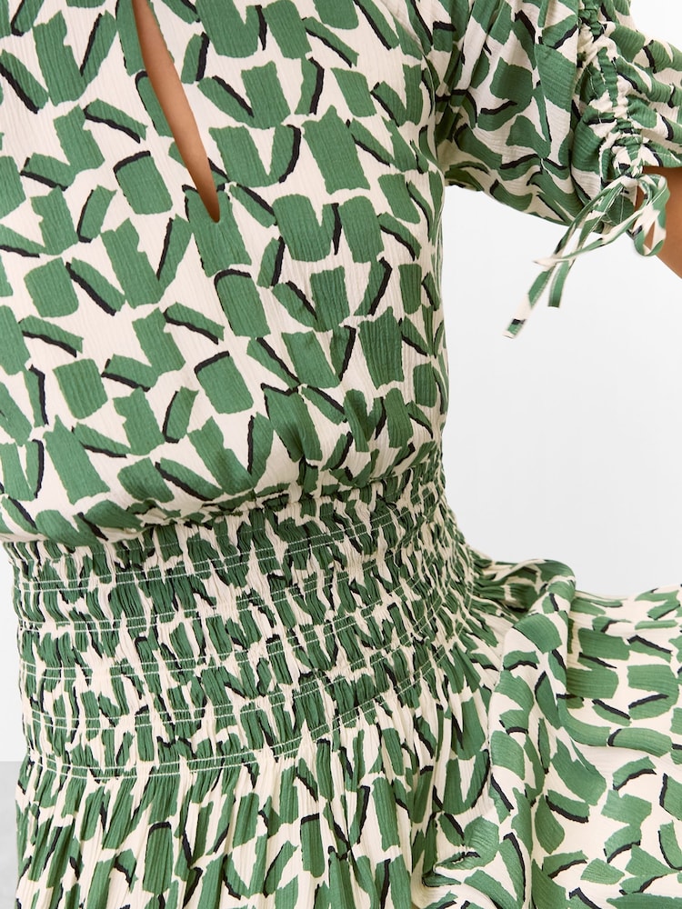 Whistles White Abstract Squares Midi Dress - Image 5 of 5