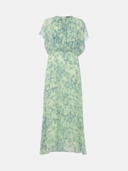Whistles Green Dashed Brush Marks Midi Dress - Image 5 of 5