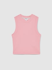 Reiss Pink Lea Stretch-Cotton Ribbed Vest - Image 2 of 5