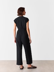Negro - Whistles Petite Sleeveless Drawstring Jumpsuit - Imagen 2 de 4