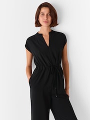 Negro - Whistles Petite Sleeveless Drawstring Jumpsuit - Imagen 3 de 4