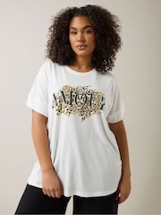 Evans Animal Foil Print White T-Shirt - Image 4 of 5