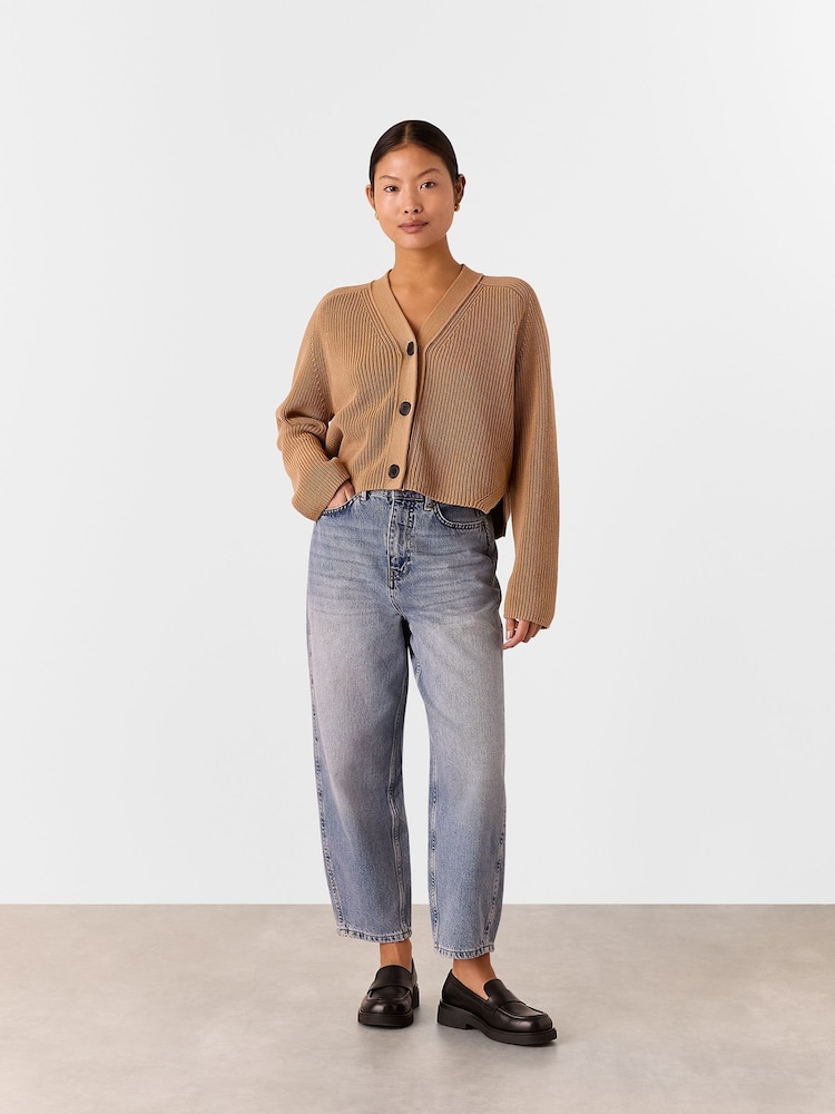 Whistles Natural Petite Nala 100% Cotton Cardigan - Image 3 of 5