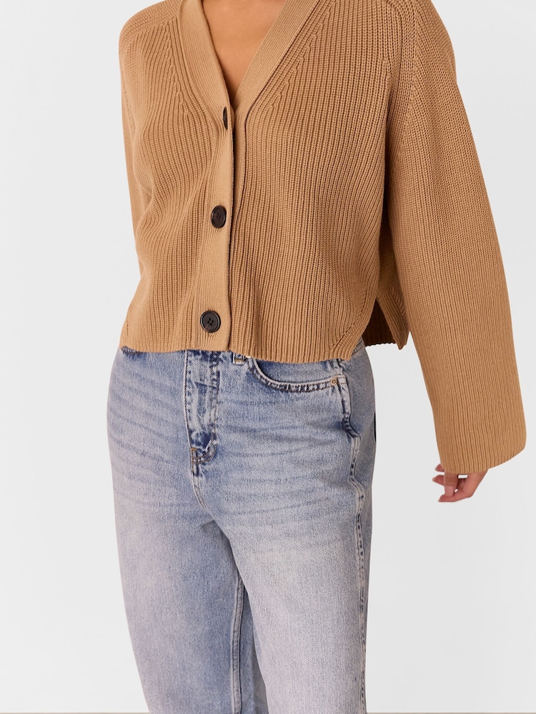 Whistles Natural Petite Nala 100% Cotton Cardigan - Image 4 of 5