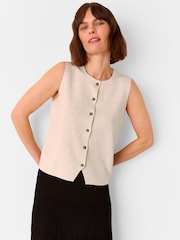 Whistles Cream Lucy Button Front Knit Tank - Image 1 of 5