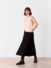 Whistles Cream Lucy Button Front Knit Tank - Image 4 of 5