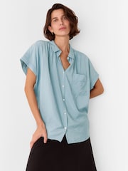 Whistles Blue Nicola Button Through Shirt - Image 1 of 5