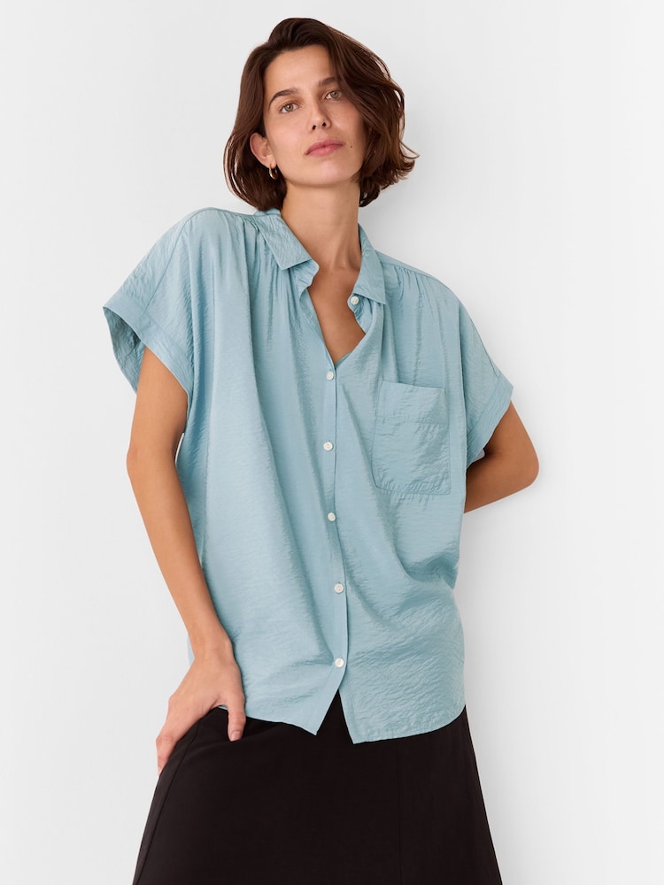 Whistles Blue Nicola Button Through Shirt - Image 1 of 5