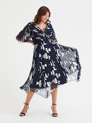 Scarlett & Jo Navy Blue Julie Hanky Hem Dress - Image 1 of 4