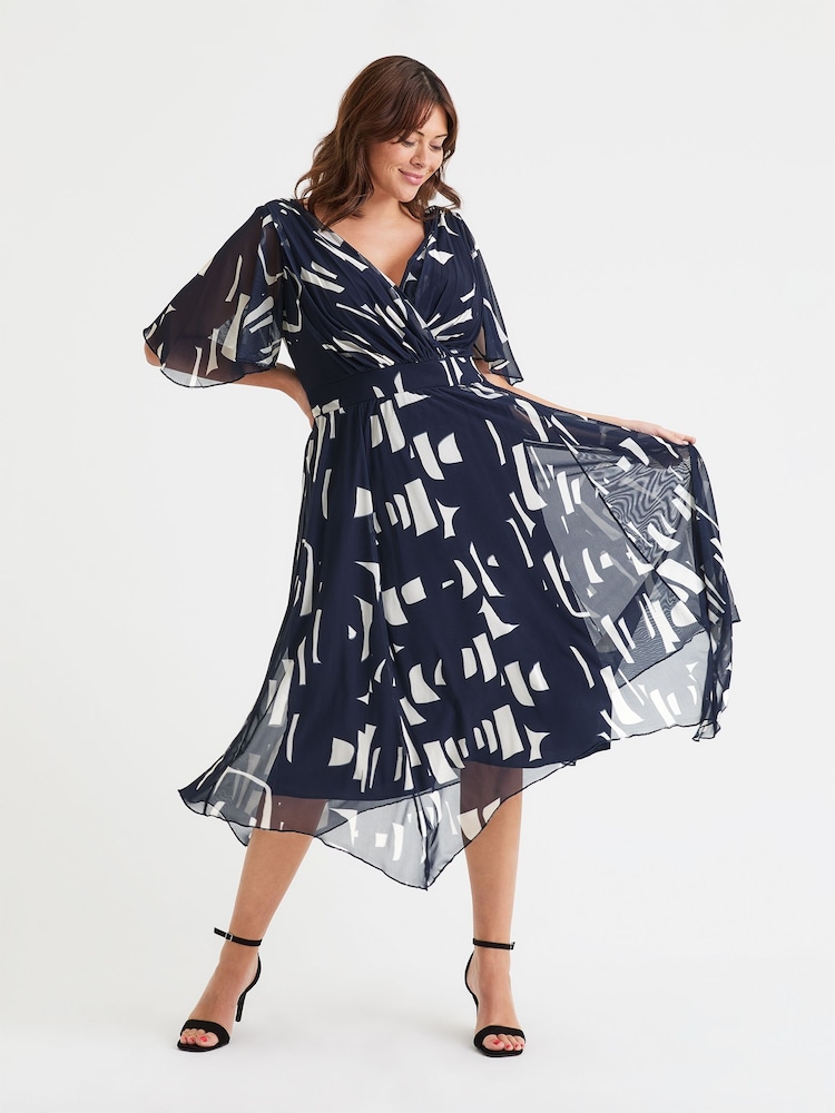 Scarlett & Jo Navy Blue Julie Hanky Hem Dress - Image 1 of 4