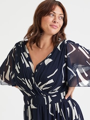 Scarlett & Jo Navy Blue Julie Hanky Hem Dress - Image 4 of 4