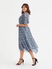 Scarlett & Jo Dark Blue Julie Hanky Hem Dress - Image 2 of 4