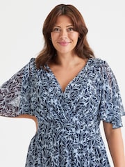 Scarlett & Jo Dark Blue Julie Hanky Hem Dress - Image 4 of 4