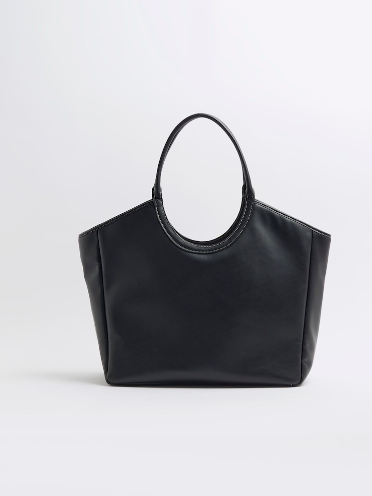 River Island Black Embossed Shopper Bag - Image 2 of 6 River Island Black Embossed Shopper Bag - Image 2 of 6