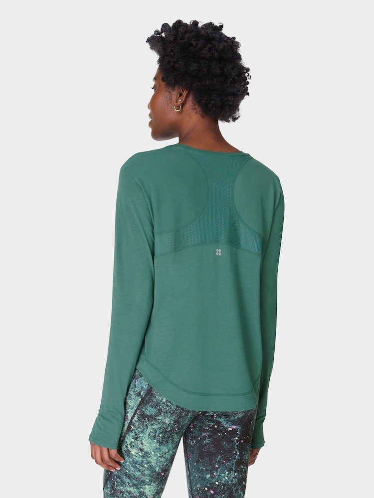 Sweaty Betty Green Breathe Easy Sleeve Top - Image 2 of 7