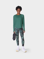 Sweaty Betty Green Breathe Easy Sleeve Top - Image 3 of 7