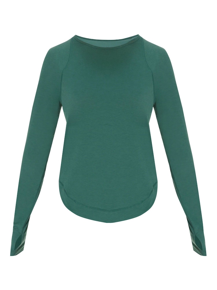 Sweaty Betty Green Breathe Easy Sleeve Top - Image 7 of 7