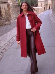 Love & Roses Red Petite Car Coat - Image 1 of 4