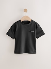 Black Slogan 100% Cotton Short Sleeve Back Print T-Shirt (3mths-7yrs) - Image 1 of 4