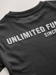 Black Slogan 100% Cotton Short Sleeve Back Print T-Shirt (3mths-7yrs) - Image 4 of 4
