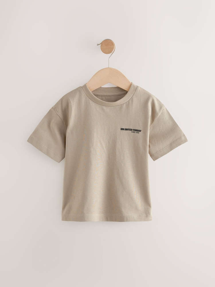 Cement Slogan 100% Cotton Short Sleeve Back Print T-Shirt (3mths-7yrs) - Image 1 of 4