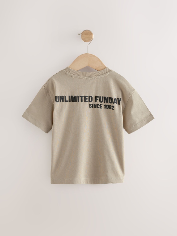 Cement Slogan 100% Cotton Short Sleeve Back Print T-Shirt (3mths-7yrs) - Image 2 of 4