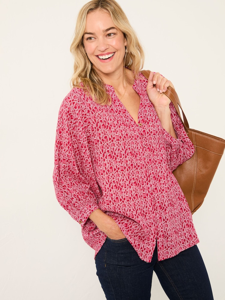 FatFace Beckett Red Tapestry Geo Blouse - Image 1 of 5 FatFace Beckett Red Tapestry Geo Blouse - Image 1 of 5