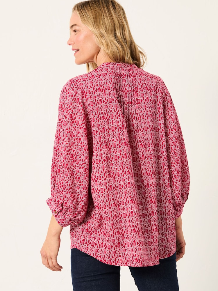 FatFace Beckett Red Tapestry Geo Blouse - Image 2 of 5 FatFace Beckett Red Tapestry Geo Blouse - Image 2 of 5
