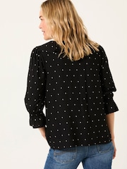 FatFace Etta Black Dobby Blouse - Image 2 of 5