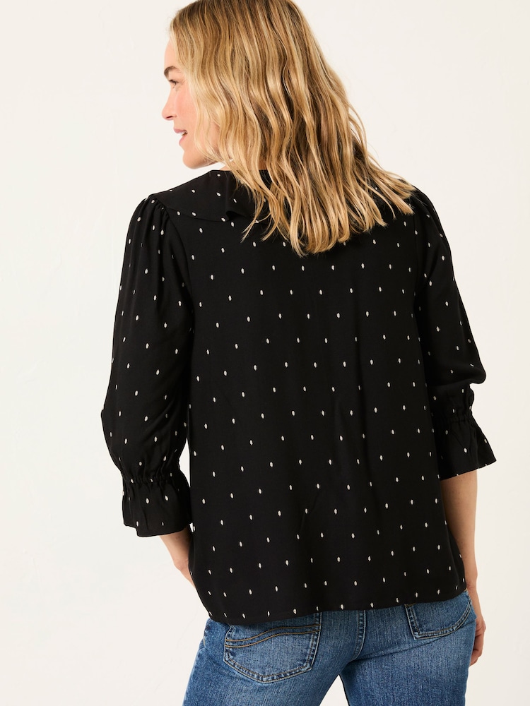 FatFace Etta Black Dobby Blouse - Image 2 of 5 FatFace Etta Black Dobby Blouse - Image 2 of 5