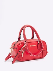 River Island Red Faux Leather Charm Bowler Bag - Image 2 of 7