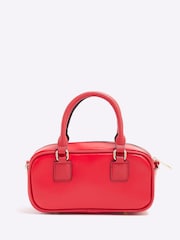 River Island Red Faux Leather Charm Bowler Bag - Image 3 of 7