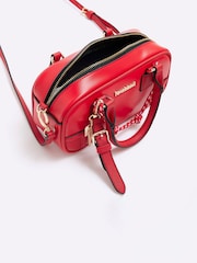 River Island Red Faux Leather Charm Bowler Bag - Image 5 of 7
