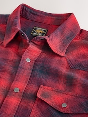 Red Western Style Ombre Check Long Sleeve Shirt - Image 2 of 3