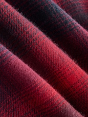 Red Western Style Ombre Check Long Sleeve Shirt - Image 3 of 3