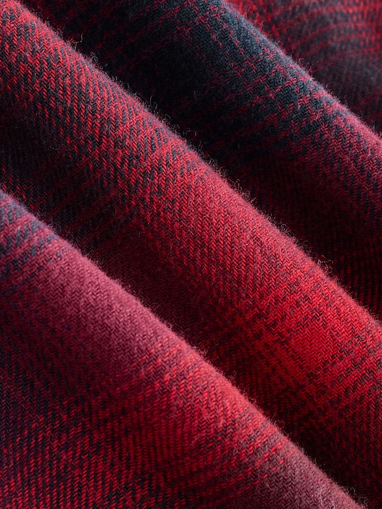 Red Western Style Ombre Check Long Sleeve Shirt - Image 3 of 3