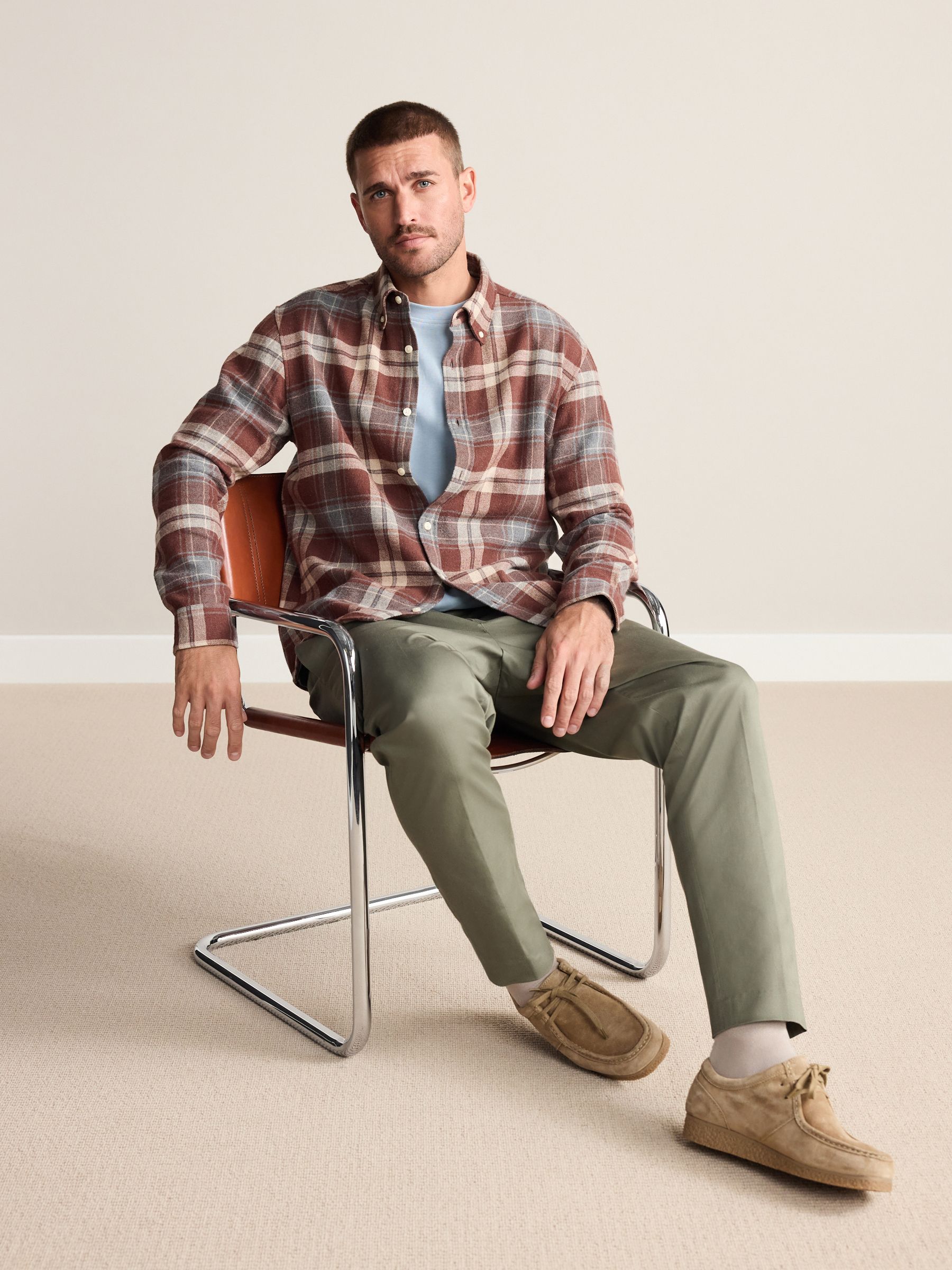 Buy Chocolate Brown Signature Long Sleeve Check Shirt from Next